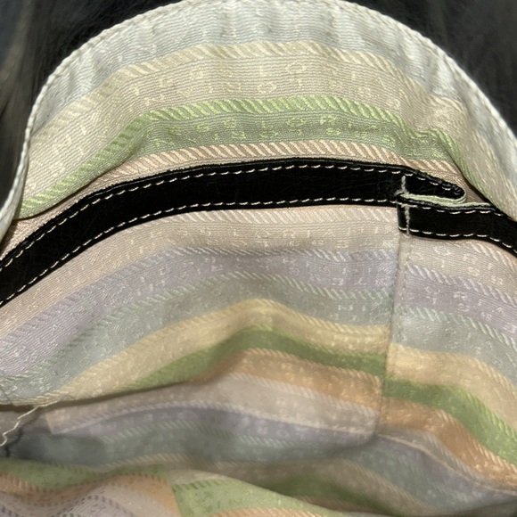 Vintage Italian Bleack/Gold Leather Convertable Bag - Picture 7 of 7